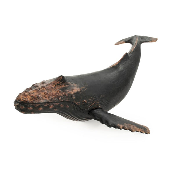 Zentique Humpback Resin Whale Sculpture Large 20.5"W x 7.5"H x 30"D — Realistic Textured Nautical Accent for Mantel SHI047