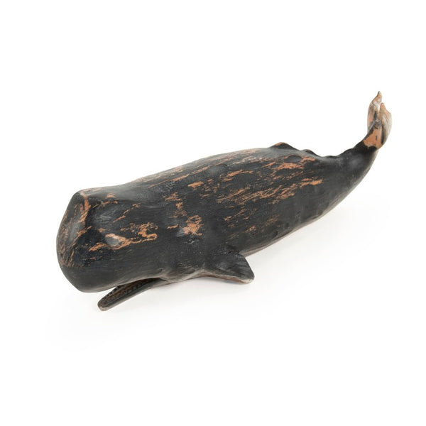 Zentique Sperm Whale Sculpture Small Resin Accent — Realistic Handcrafted Nautical Decor for Shelves & Mantels SHI048