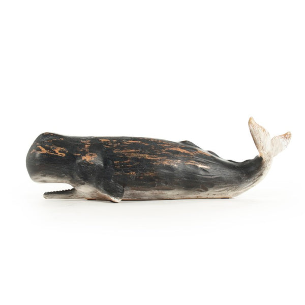 Zentique Sperm Whale Sculpture Small Resin Accent — Realistic Handcrafted Nautical Decor for Shelves & Mantels SHI048