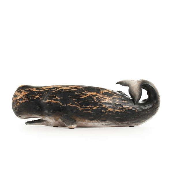 Zentique Sperm Whale Sculpture Medium Resin Decor – Realistic Textured Finish for Coastal, Nautical, Contemporary Homes SHI049