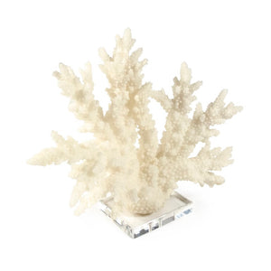 Zentique White Coral Resin Sculpture on Clear Acrylic Base — Realistic Matte Coastal Accent for Mantels Shelves (94 characters) SHI053