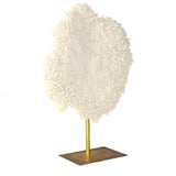 White Coral on Gold Base Off-White Resin, Distressed Gold Metal SHI055 Zentique