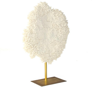 Zentique White White Coral Resin Sculpture on Gold Base — Compact Coastal Accent with Luxe Metallic Finish (95 chars) SHI055