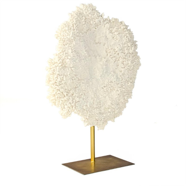 Zentique White White Coral Resin Sculpture on Gold Base — Compact Coastal Accent with Luxe Metallic Finish (95 chars) SHI055