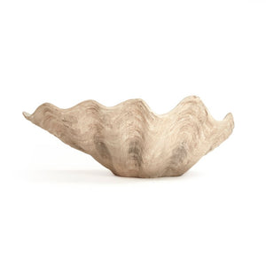Zentique Tridacna Resin Half Shell Bowl — Coastal Decorative Catchall with Realistic Texture, 13.5" W SHI056
