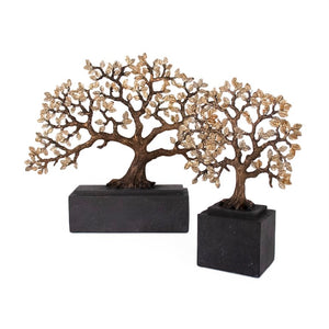 Zentique Tree Resin Sculptural Décor - 17.5x14" Modern Neutral Silhouette for Mantels, Shelves, Giftable Elegance SHI059