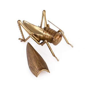 Grasshopper Accent DÃ©cor with Tray Gold Leaf SHI062 Zentique