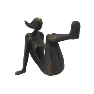 Pushing Women Bookends Rustic Dark Bronze SHI069 Zentique