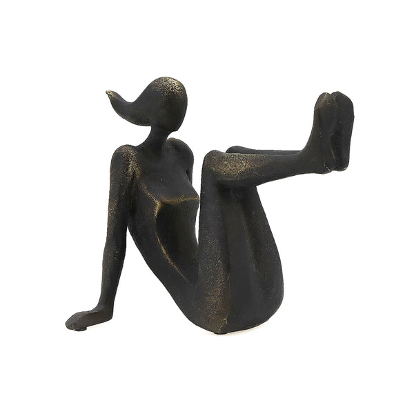 Pushing Women Bookends Rustic Dark Bronze SHI069 Zentique