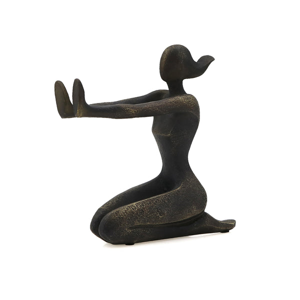 Pushing Women Bookends Rustic Dark Bronze SHI069 Zentique