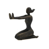 Pushing Women Bookends Rustic Dark Bronze SHI069 Zentique