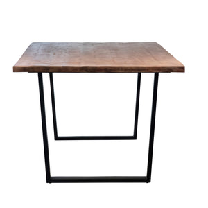 Dovetail Castro Dining Table Medium Brown Sealed Top and Black Base Acacia Wood Top and Iron Base SHR187