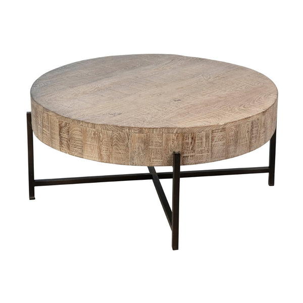 Karina Living Sison Coffee Table - Handcrafted Reclaimed Wood & Iron, Rustic Industrial Design for Modern Spaces SHR193