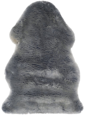 Safavieh Sheep Handcrafted Steel-Blue Flokati Runner 2X8'5" — Plush 3⅜" Pile, Natural Undyed Sheepskin Luxury SHS121B-29