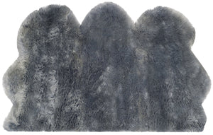 Safavieh Sheep Handcrafted Steel-Blue Flokati Runner 2X8'5" — Plush 3⅜" Pile, Natural Undyed Sheepskin Luxury SHS121B-29