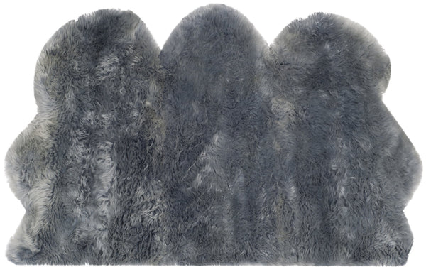 Safavieh Sheep Handcrafted Steel-Blue Flokati Runner 2X8'5" — Plush 3⅜" Pile, Natural Undyed Sheepskin Luxury SHS121B-29