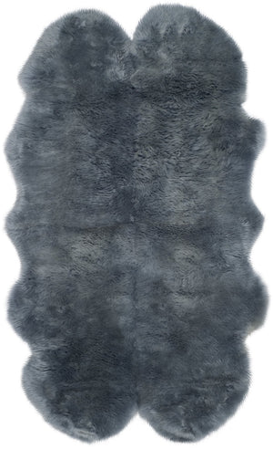 Safavieh Sheep Sheepskin Area Rug - Luxurious Texture In Elegant Steel Blue For Timeless Home Decor Style Steel Blue Sheep Skin Shs121b-5