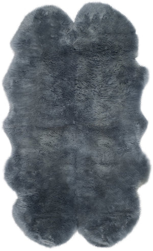 Safavieh Sheep Handcrafted Steel-Blue Flokati Runner 2X8'5" — Plush 3⅜" Pile, Natural Undyed Sheepskin Luxury SHS121B-29