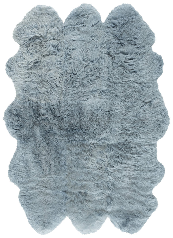 Safavieh Sheep Sheepskin Area Rug - Luxurious Texture In Elegant Steel Blue For Timeless Home Decor Style Steel Blue Sheep Skin Shs121b-5
