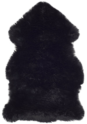Safavieh Sheep Midnight Black Runner Rug 2X8.4 Ft — Genuine Undyed Sheepskin, 3.38" Plush Pile, Luxe Hallway Accent SHS121C-29