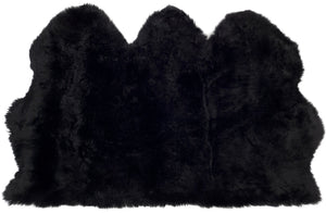 Safavieh Sheep Sheepskin Area Rug - Luxurious Texture In Elegant Steel Blue For Timeless Home Decor Style Midnight Black Sheep Skin Shs121c-5