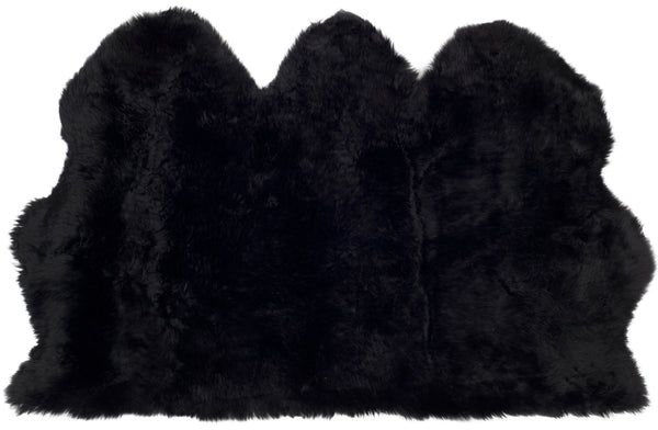 Safavieh Sheep Midnight Black Runner Rug 2X8.4 Ft — Genuine Undyed Sheepskin, 3.38" Plush Pile, Luxe Hallway Accent SHS121C-29
