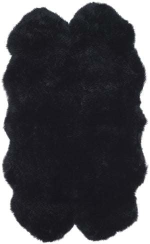 Safavieh Sheep Sheepskin Area Rug - Luxurious Texture In Elegant Steel Blue For Timeless Home Decor Style Midnight Black Sheep Skin Shs121c-5