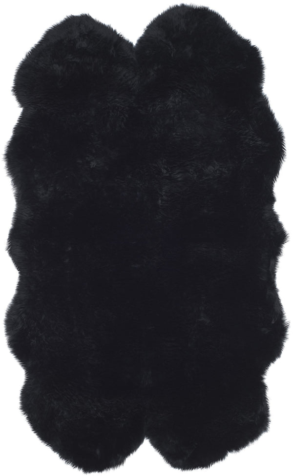 Safavieh Sheep Sheepskin Area Rug - Luxurious Texture In Elegant Steel Blue For Timeless Home Decor Style Midnight Black Sheep Skin Shs121c-5