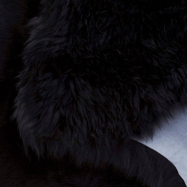 Safavieh Sheep Sheepskin Area Rug - Luxurious Texture In Elegant Steel Blue For Timeless Home Decor Style Midnight Black Sheep Skin Shs121c-5