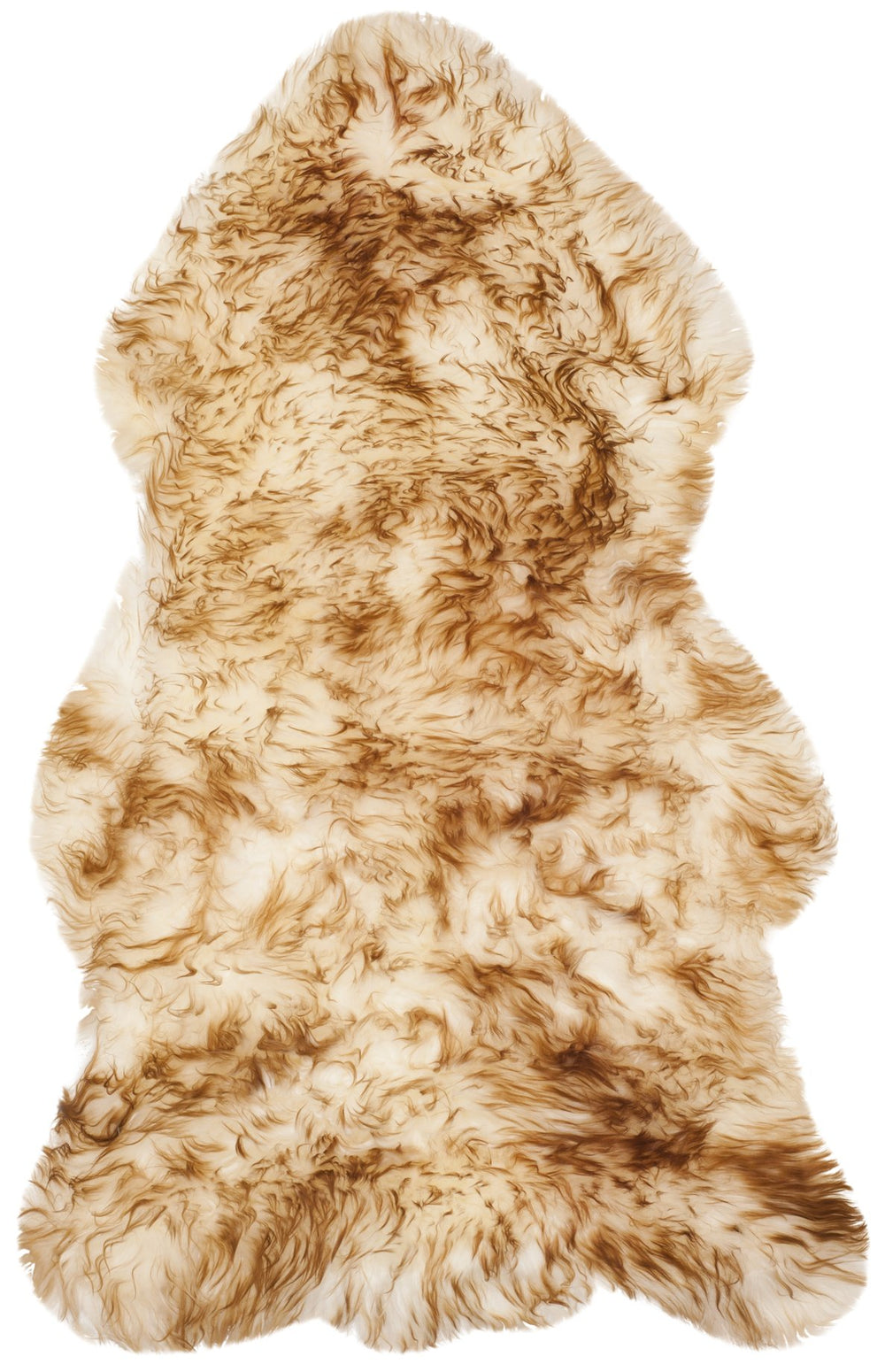 Safavieh Sheep Luxurious Off-White Shag Flokati Rug With Coco Brown Tips — Plush Natural Sheepskin Accent Piece 5'-5" x 7'-7" SHS121D-5