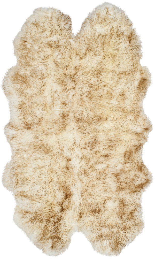 Safavieh Sheep Plush Shag Flokati Runner In Off-White With Coco Brown Tipped Accents For Cozy Modern Homes 2'-0" x 8'-5" SHS121D-29