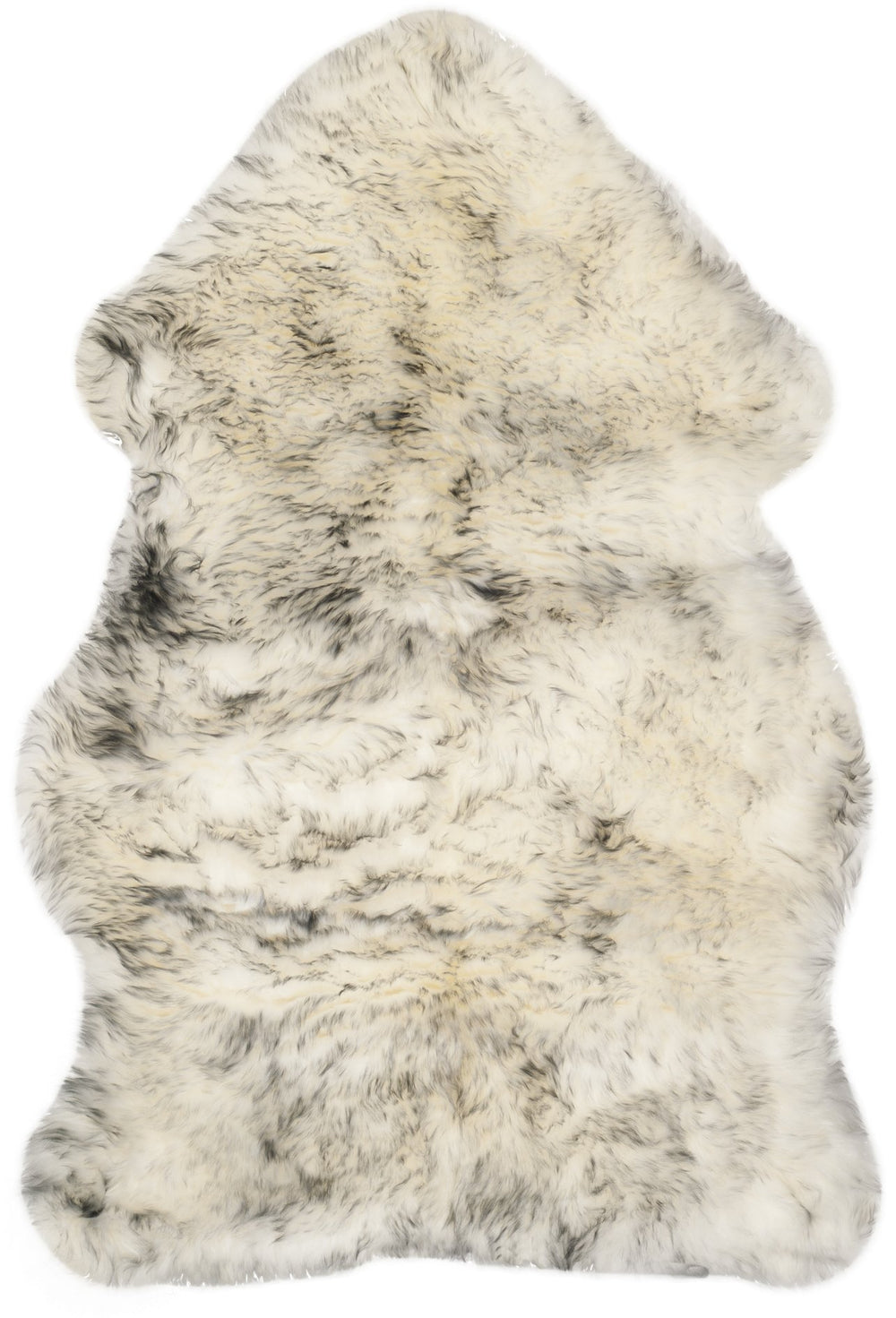 Safavieh Sheep Luxurious Ivory & Smoke Grey Tip Runner 2'X8'5" — Flokati Shag 3⅜" Pile, Natural Undyed Sheepskin SHS121E-29