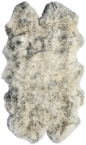 Safavieh Sheep Sheepskin Area Rug - Luxurious Texture In Elegant Steel Blue For Timeless Home Decor Style Ivory ,Smoke Grey Sheep Skin Shs121e-5