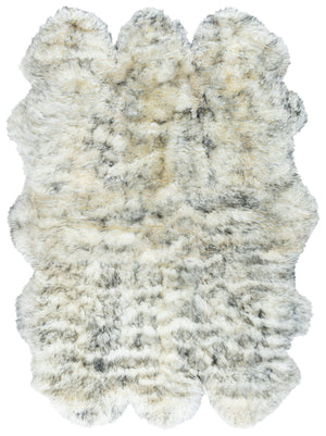 Safavieh Sheep Sheepskin Area Rug - Luxurious Texture In Elegant Steel Blue For Timeless Home Decor Style Ivory ,Smoke Grey Sheep Skin Shs121e-5