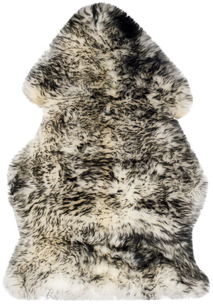Safavieh Sheep Sheepskin Area Rug - Luxurious Texture In Elegant Steel Blue For Timeless Home Decor Style Ivory ,Dark Charcoal Sheep Skin Shs121g-5