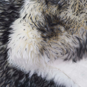 Safavieh Sheep Sheepskin Area Rug - Luxurious Texture In Elegant Steel Blue For Timeless Home Decor Style Ivory ,Dark Charcoal Sheep Skin Shs121g-5