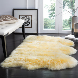 Safavieh Sheep Sheepskin Area Rug - Luxurious Texture In Elegant Steel Blue For Timeless Home Decor Style Champagne Sheep Skin Shs121h-5