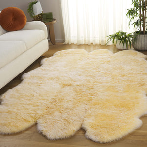 Safavieh Sheep Sheepskin Area Rug - Luxurious Texture In Elegant Steel Blue For Timeless Home Decor Style Champagne Sheep Skin Shs121h-5