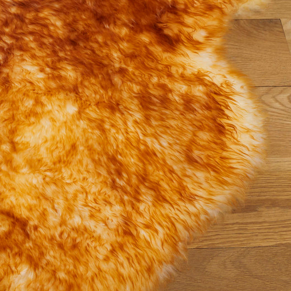 Safavieh Sheep Sheepskin Area Rug - Luxurious Texture In Elegant Steel Blue For Timeless Home Decor Style Champagne ,Copper Brown Sheep Skin Shs121k-5