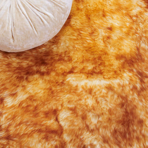 Safavieh Sheep Sheepskin Area Rug - Luxurious Texture In Elegant Steel Blue For Timeless Home Decor Style Champagne ,Copper Brown Sheep Skin Shs121k-5