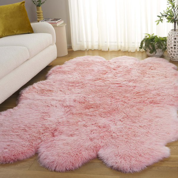 Safavieh Sheep Sheepskin Area Rug - Luxurious Texture In Elegant Steel Blue For Timeless Home Decor Style Solid Pink Sheep Skin Shs121l-5
