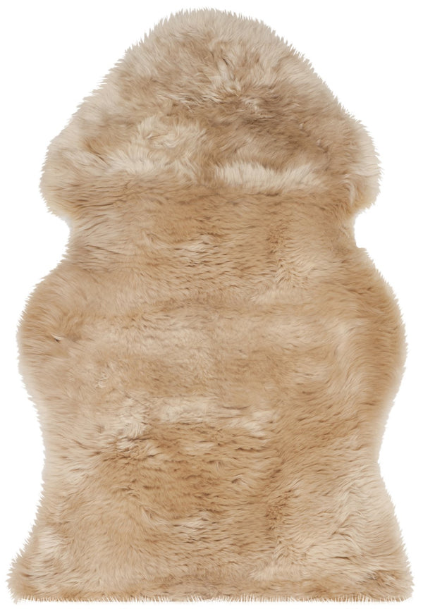 Safavieh Sheep Sheepskin Area Rug - Luxurious Texture In Elegant Steel Blue For Timeless Home Decor Style Natural Beige Sheep Skin Shs121m-5