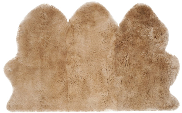 Safavieh Sheep Sheepskin Area Rug - Luxurious Texture In Elegant Steel Blue For Timeless Home Decor Style Natural Beige Sheep Skin Shs121m-5