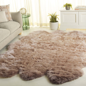 Safavieh Sheep Sheepskin Area Rug - Luxurious Texture In Elegant Steel Blue For Timeless Home Decor Style Natural Beige Sheep Skin Shs121m-5
