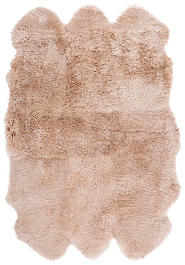 Safavieh Sheep Sheepskin Area Rug - Luxurious Texture In Elegant Steel Blue For Timeless Home Decor Style Natural Beige Sheep Skin Shs121m-5