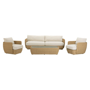 Lh Imports Siesta Outdoor - Elegant Sofa Collection For Stunning Outdoor Spaces And Ultimate Comfort Experience Beige,Brown All,Weather Wicker,Olefin Fabric,Powder,Coated Auminum Frame,Foam Sie007