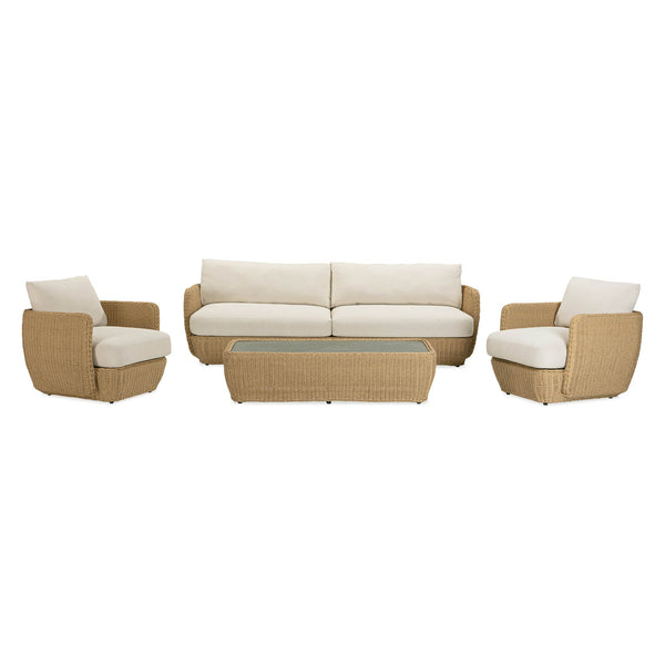 Lh Imports Siesta Outdoor - Elegant Sofa Collection For Stunning Outdoor Spaces And Ultimate Comfort Experience Beige,Brown All,Weather Wicker,Olefin Fabric,Powder,Coated Auminum Frame,Foam Sie007