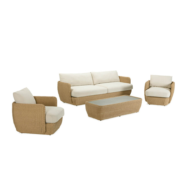 Lh Imports Siesta Outdoor - Elegant Sofa Collection For Stunning Outdoor Spaces And Ultimate Comfort Experience Beige,Brown All,Weather Wicker,Olefin Fabric,Powder,Coated Auminum Frame,Foam Sie007