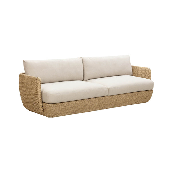Lh Imports Siesta Outdoor - Elegant Sofa Collection For Stunning Outdoor Spaces And Ultimate Comfort Experience Beige,Brown All,Weather Wicker,Olefin Fabric,Powder,Coated Auminum Frame,Foam Sie007