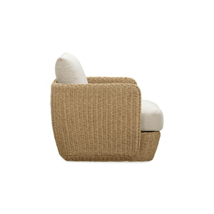 Lh Imports Siesta Outdoor - Stylish Club Chair For Comfortable Relaxation And Elegant Home Beautification Beige,Brown All,Weather Wicker,Olefin Fabric,Powder,Coated Auminum Frame Sie019